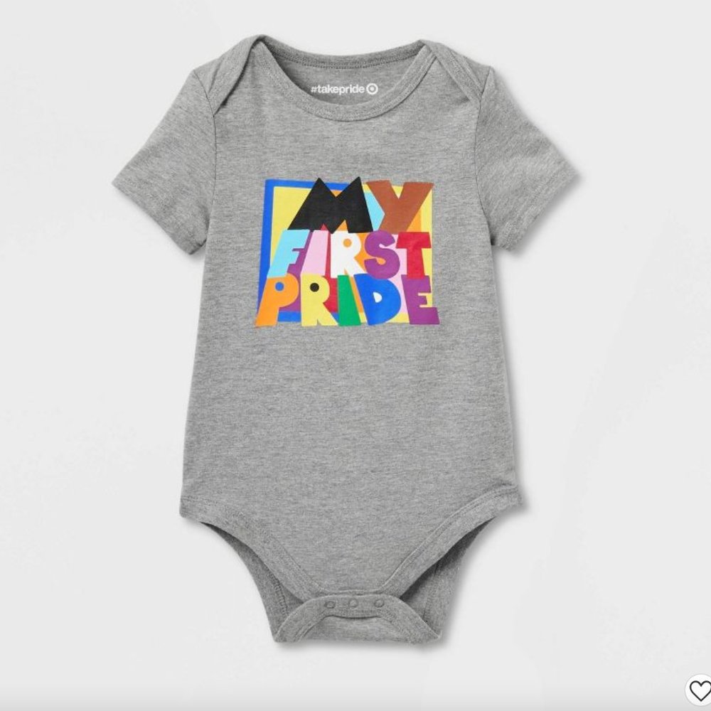 "My First Pride" Grey & Rainbow Onesie